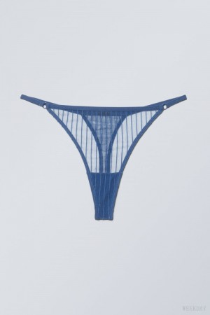 Weekday 2-pack Zelda Lace Thong Thong Blue | KJCC8994