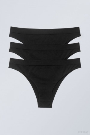 Weekday 3-pack Cat Soft Briefs Briefs Black | GPVI0554