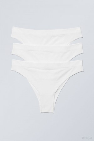 Weekday 3-pack Cat Soft Briefs Briefs White | CGXV8650