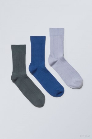 Weekday 3-pack Selma Socks Purple | TELJ1922