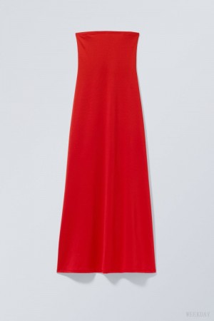 Weekday Act Tube Dress Red | USXS6920