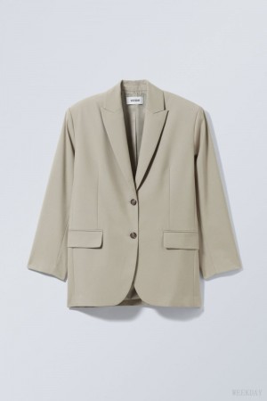 Weekday Aiden Oversized Blazer Khaki | JCLI2208