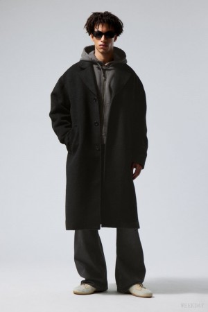 Weekday Albin Wool Coat Black | KUXD5197