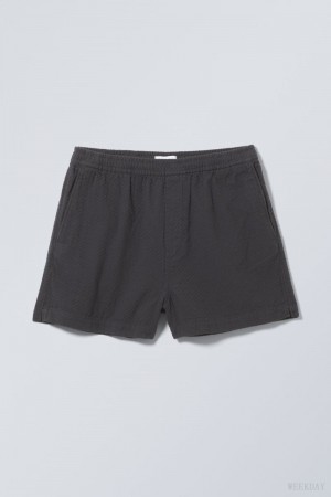 Weekday Alex Relaxed Shorts Dark Grey | PQYX7644