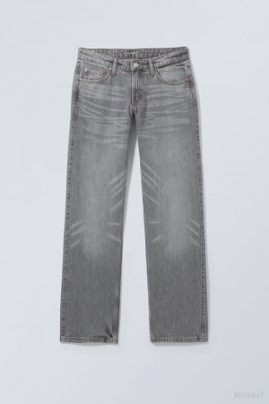 Weekday Arrow Low Straight Jeans Grey | OOKD6060