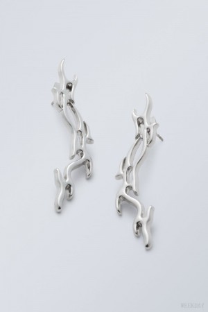 Weekday Asta Earrings Dark Silver | ZXOS6802