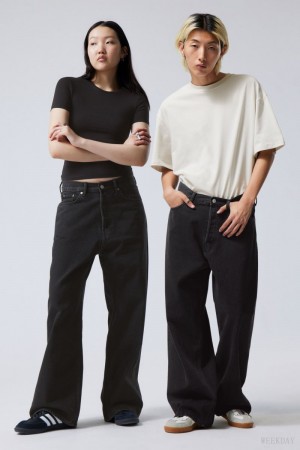 Weekday Astro Loose Baggy Jeans Black | AKER1876