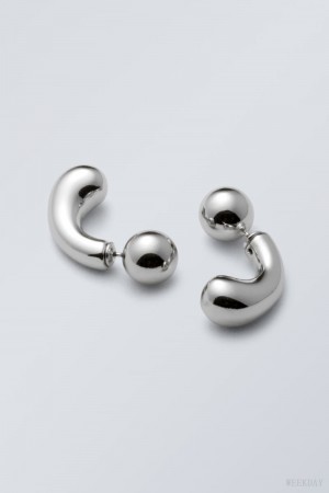 Weekday Bean Earrings Silver | QHFH6745