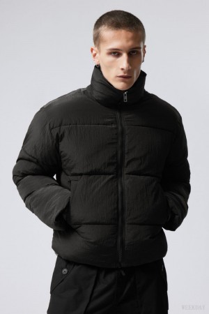 Weekday Ben Ripstop Puffer Jacket Black | WTYG5719