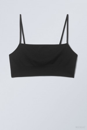 Weekday Cat Soft Bralette Bralette Black | HUMN8743