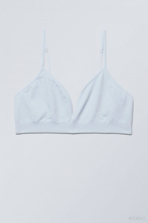 Weekday Cat Soft Triangle Bra Bra Light Blue | TDYY8381