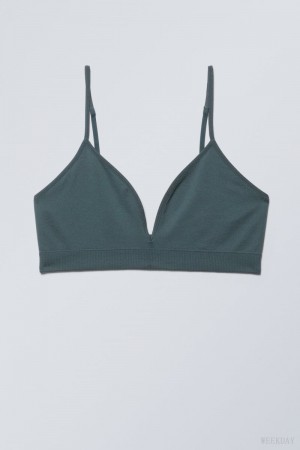 Weekday Cat Soft Triangle Bra Bra Turquoise | YDAN0620