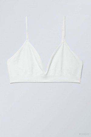 Weekday Cat Soft Triangle Bra Bra White | SQTF9620