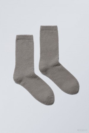 Weekday Cosy Socks Grey | ZQCN2656