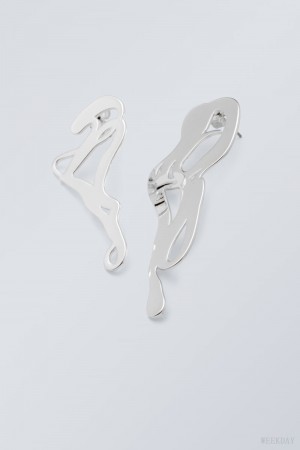 Weekday Curl Earrings Silver | VEKQ8507