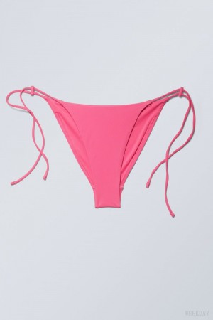 Weekday Drawstring Bikini Bottoms Pink | JKYI4044