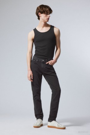 Weekday Easy Regular Straight Jeans Black | QSHP5356