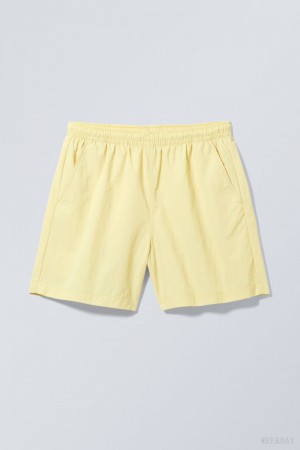 Weekday Ed Contrast Swim Shorts Light Yellow | PJYN6216