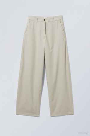 Weekday Elio Wide Trousers Light Beige | EIWK9998