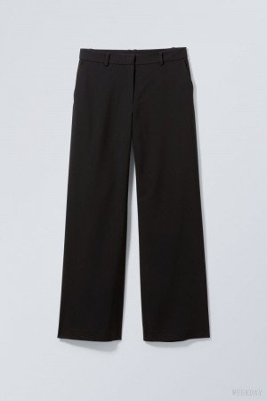 Weekday Emily Low Waist Suiting Trousers Black | GKXF7157