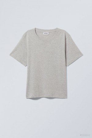 Weekday Essence Standard T-shirt Grey | ZMMV1259