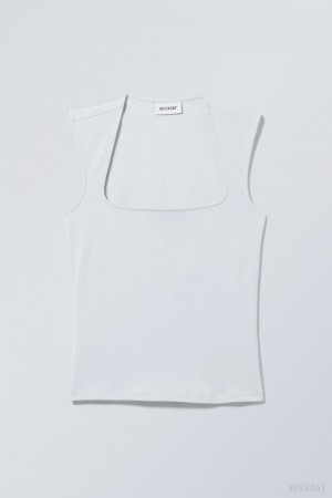 Weekday Esti Tank Top Light Blue | LTEC0820