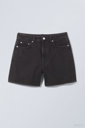 Weekday Eya Denim Shorts Black | UGRW5722