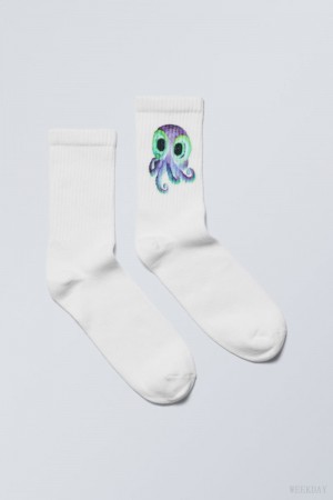 Weekday Graphic Sport Sock Ozzy Octopus | SAWJ1435