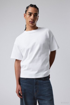 Weekday Great Boxy Heavyweight T-Shirt White | FRFC9234