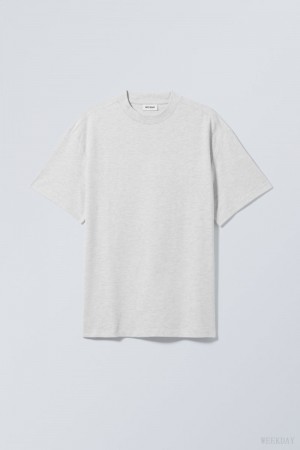 Weekday Great Heavyweight T-shirt Light Grey | MUWF4854