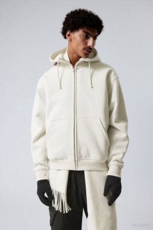 Weekday Hassan Fleece Zip Hoodie Light Mole | NYRB2120