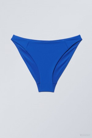 Weekday High Cut Bikini Bottoms Blue | RCTU6592