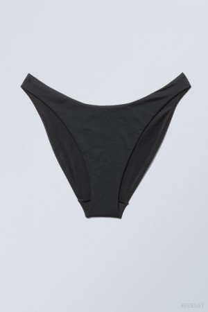 Weekday Highcut Bikini Bottoms Black | OWUT8621