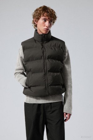 Weekday Kip Puffer Vest Black | CAVA7573