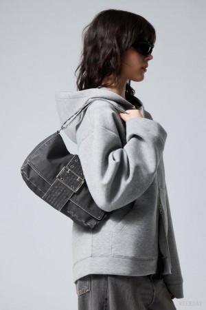 Weekday Kylie Denim Shoulder Bag Black | GAQD0024