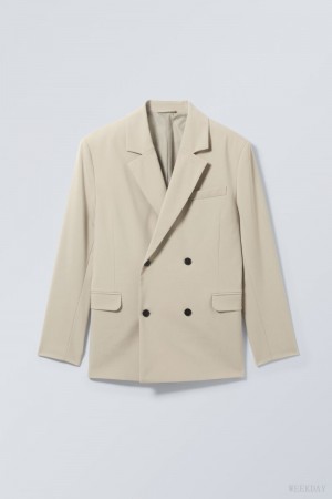 Weekday Leo Blazer Beige | JLKX8801