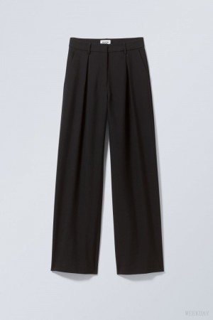 Weekday Lilah Tailored Trousers Black | LDAQ1668