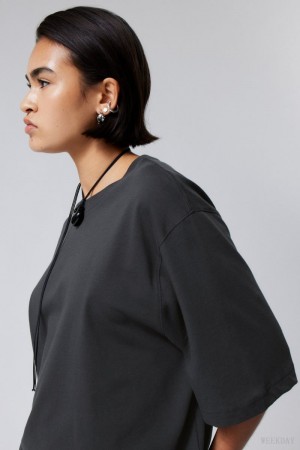 Weekday Loose Oversized Fit T-shirt Black | RGCA0707