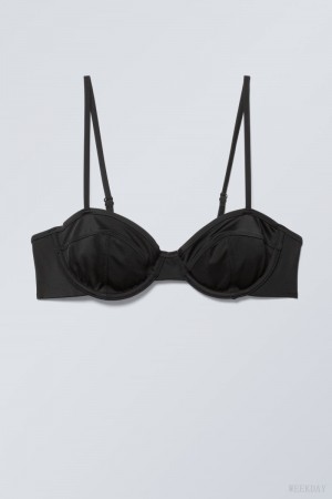 Weekday Low Wire Bikini Top Black | UAFR1346