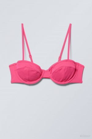 Weekday Low Wire Bikini Top Pink | VGJC4998