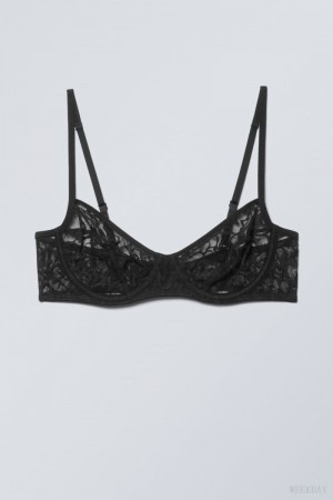 Weekday Lucy Lace Underwire Bra Bra Black | JRPV5388