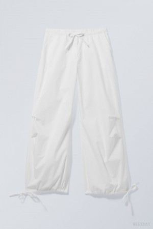 Weekday Luisa Parachute Trousers White | SZPX9772