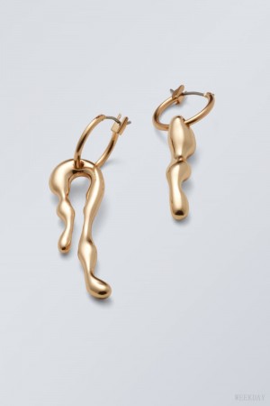 Weekday Millie Hoop Earrings Golden | TQZP6507