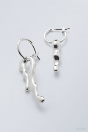 Weekday Millie Hoop Earrings Silver | BUCE1615