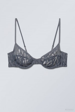 Weekday Molly Underwire Bra Bra Dark Grey | CUQF6136