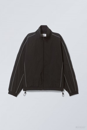 Weekday Nera Windbreaker Jacket Black | VTKC8223