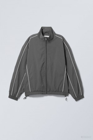 Weekday Nera Windbreaker Jacket Dark Grey | CVEH7226