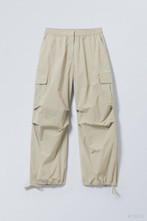 Weekday Nila Parachute Trousers Dusty Mole | ACKJ6368