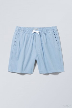 Weekday Olsen Regular Shorts Light Blue | XNZX9190