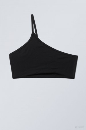 Weekday One-Shoulder Bikini Top Black | PBLP3813